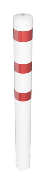 Schake stalen buispaal Ø 193 x 3,6 mm stationair, thermisch verzinkt / wit gecoat voor inzetting in beton, thermisch verzinkt, totale lengte: 2000 mm, 40192B