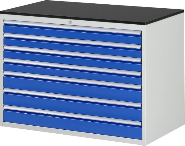 RAU ladekast serie 7000, B1145xD650xH820mm, laden: 4xH90, 3xH120mm, werkblad melaminehars gecoat, 03-XXL5.17A-M.11