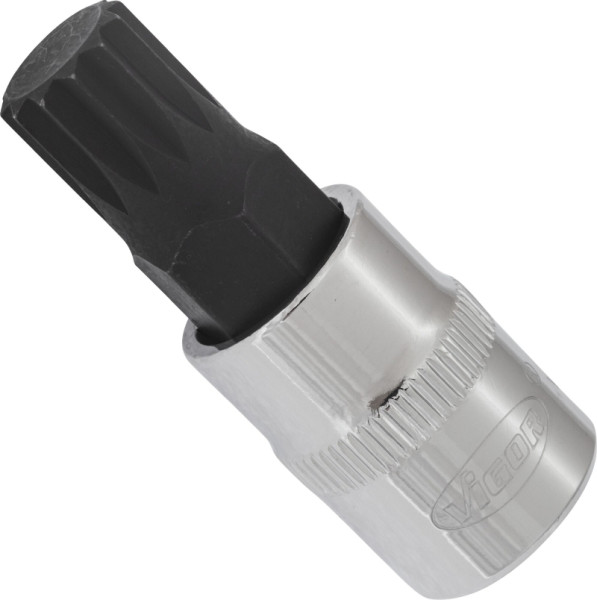 VIGOR-schroevendraaierbit, hol vierkant 10 mm (3/8 inch), inwendig meertands profiel XZN, M12, lengte: 48 mm, voor handbediening, V6111