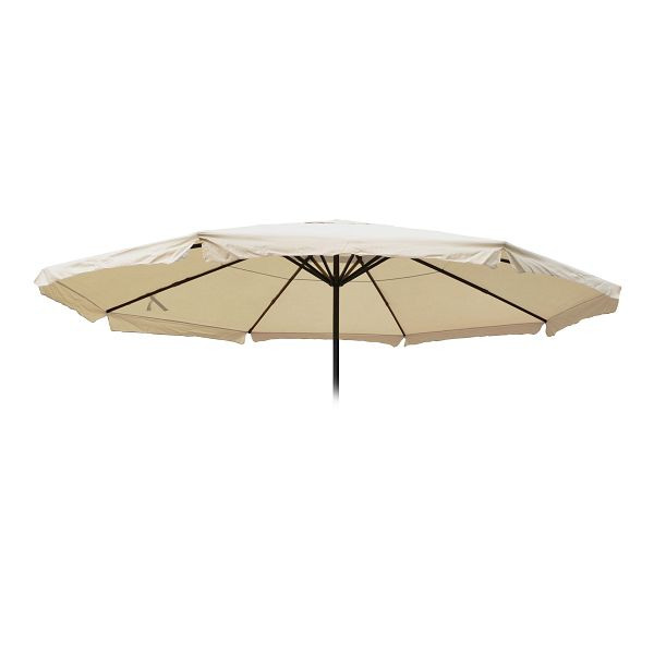 Mendler vervangende hoes voor parasol Meran Pro, horecamarktparasol met volant Ø 5m, polyester, crème, 76811