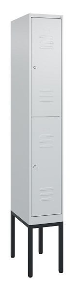 C+P dubbeldekskast Classic PLUS, frame, 2120x300x500mm, 7035/7035, cilindersloten, 0803307-10 S10024