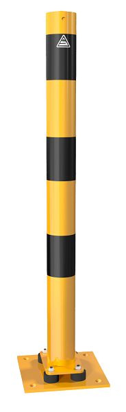 Schake afzetpaal stalen buis Ø 76 x 2,6 mm rondom kantelbaar geel/zwart, 476NPBG
