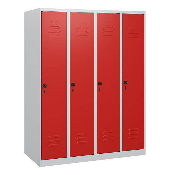 C+P Umkleidespind Classic PLUS, 4 Abteile, 1530x1200x500mm, 7035/3020, Drehriegel, 0800005-40 S10002