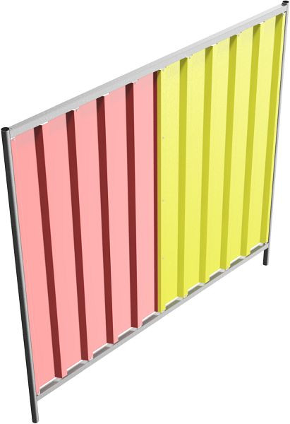 Schake bouwhek trapeze, plaatcoating: rood/geel, hoogte: 2,0 m, 3B2022RG