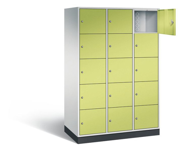 C+P XL lockerkast Intro, H1950xW1220xD590mm, kleur: lichtgrijs / virid groen, 8570-303 S10049