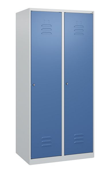C+P luierkluis Classic PLUS met middenwand, 2 vakken, 1700x800x500mm, 7035/5023, cilindersloten, 0800007-22F S10018