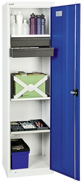 stumpf gereedschaps- en materiaalkast serie 3000, 7035/5010, 2 laden 100 mm, 3 badplanken, 3005174