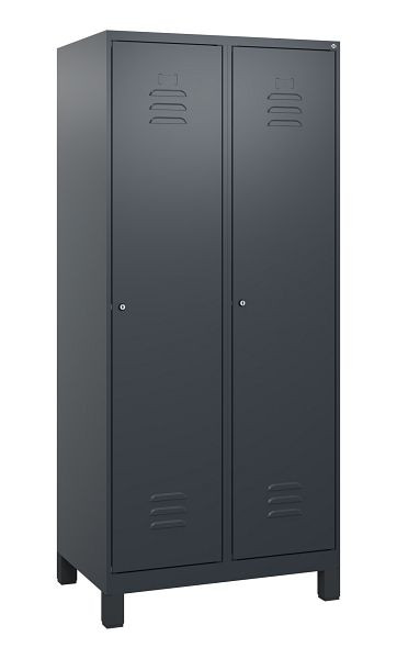 C+P luierkastje Classic PLUS met middenwand, voeten, 2 vakken, 1800x800x500mm, 7016/7016, cilindersloten, 0800107-22F S10027