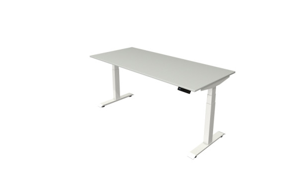 Kerkmann sta-/zittafel Move 4 nieuw 180 x 80 cm frame wit, tafelblad lichtgrijs, 10090711