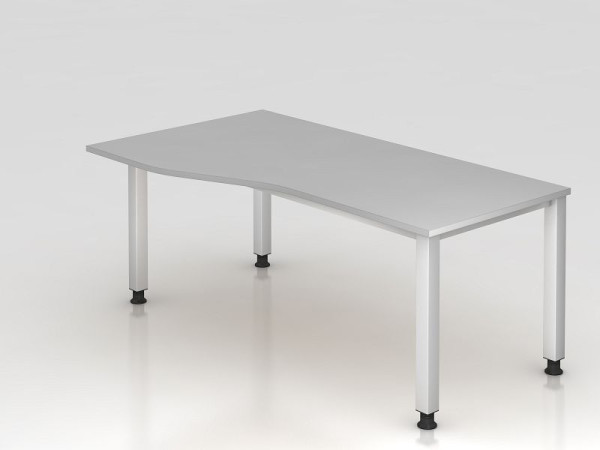 Hammerbacher Bureau 4-poots vierkant 180x100/80cm grijs, vrije vorm, links of rechts te monteren, VQS18/5/S