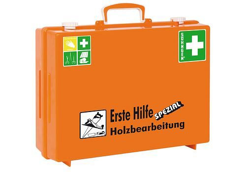 DENIOS Erste-Hilfe-Koffer Beruf Spezial "Holzbearbeitung", Basisinhalt nach DIN, 164-922
