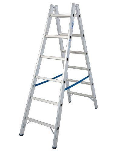 Krause sporten dubbele ladder, aluminium, 2 x 6 sporten, 257472