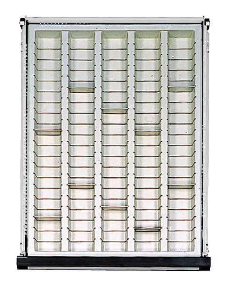 ANKE kunststof bak met 5 holtes; voor lade 410 x 540 mm (BxD); vanaf voorkant hoogte 90 mm; met 10 compartimenten, 903.075