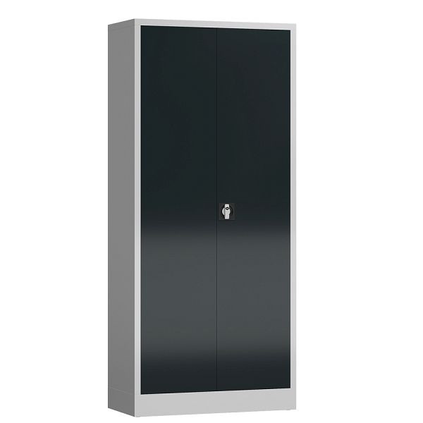 Lüllmann ClassiX draaideurkast, 1800 x 800 x 380 mm, lichtgrijs/antracietgrijs, X-530338