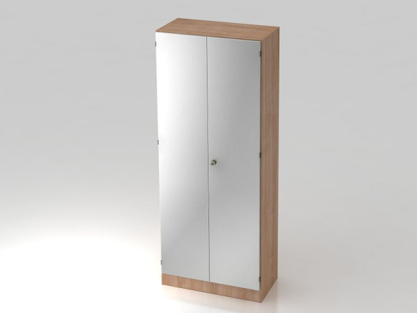 Hammerbacher kledingkast 5OH, onderpaneel, gestreepte handgreep walnoot/zilver, 80x42x200,4 cm (BxDxH), V6200/N/S/SG