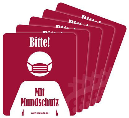 Contacto Schild ''Mundschutz tragen'', selbstklebend, 12 cm, VE: 5 Stück, 7591/513