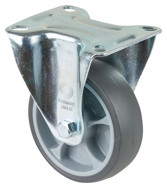 BS rollen transportrol, vaste rol, breedte 32 mm, Ø100 mm, tot 110 kg, kunststof, rollager, plaat, VE = 4 stuks, L410.B44.101
