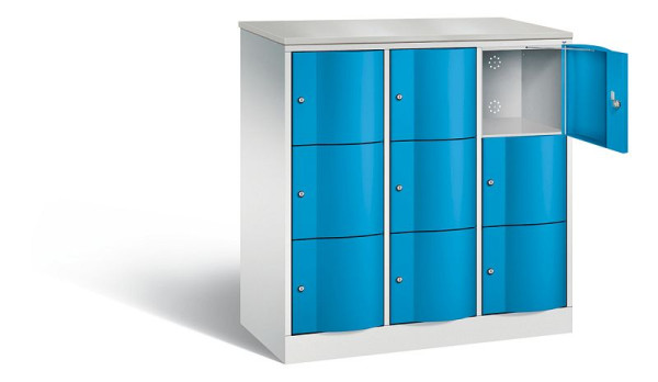 C+P lockerkast Resisto, H1255xB1148xD540mm, kleur: lichtgrijs/lichtblauw, 8573-372 S10684