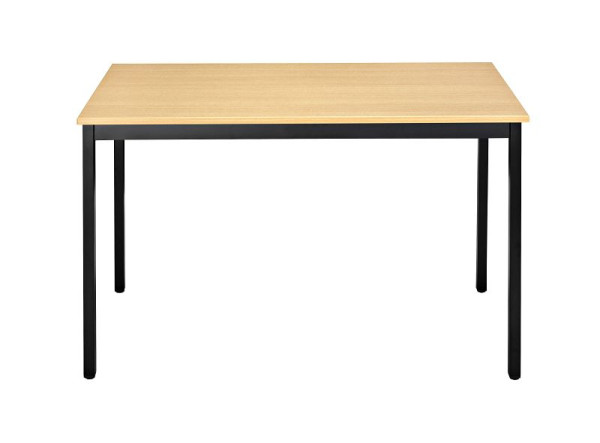Bisley MULTI Desking multifunctionele tafel, rechthoekig 19 mm, BC beukendecor, zwart frame, H 740 x B 1600 x D 800 mm, MT1608BC333