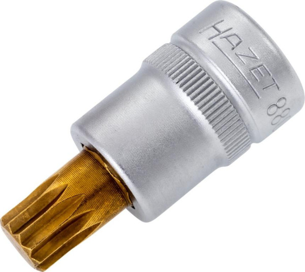 Hazet schroevendraaierdop, hol vierkant 10 mm, intern meertands profiel XZN, M10, korte versie met karteling, 8808-10
