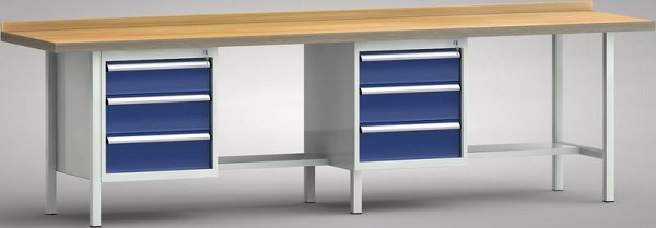 KLW professionele werkbank - 3000 x 700 x 840 mm L x D x H, WS368N-3000M40-E1631