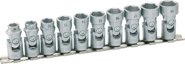 Hazet zeskant doppenset, hol 10 mm (3/8 inch), uitwendig zeskant trekprofiel, 10 - 19, aantal gereedschappen: 10, 880G/10H