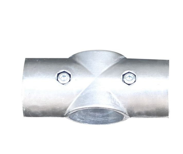 Schakebarrières stalen buizen en verbindingsstukken, aluminium dwarsstuk 2 halve schalen met 2 schroeven en moeren, 419_09
