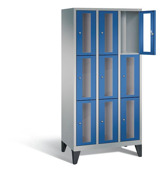 C+P lockerkast Classic, H1850xB900xD500mm, kleur: wit aluminium / gentiaanblauw, 8010A303 S10010