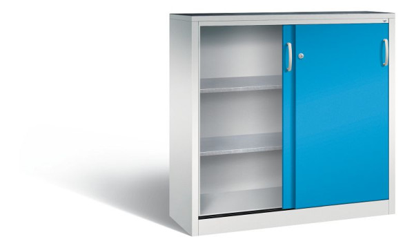C+P schuifdeurkast Acurado, H1200xB1200xD400mm, kleur: lichtgrijs/lichtblauw, beugelgreep, 2047-09 S10024