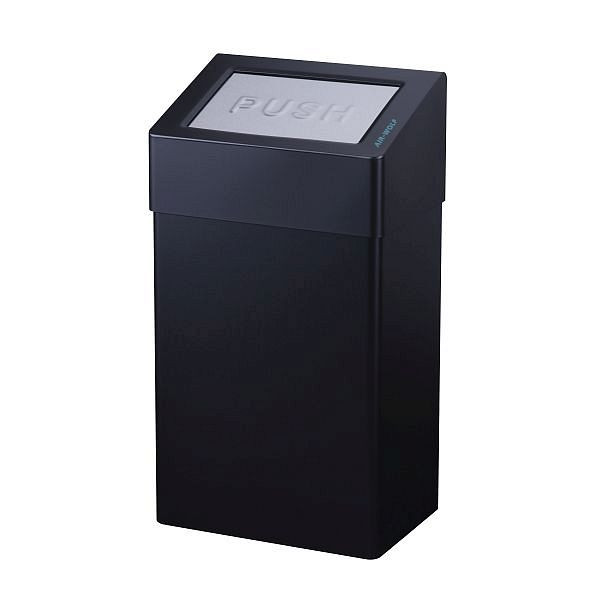 Air Wolf afvalbak met 18 liter inhoud, Omega serie, H x B x D: 507 x 278 x 183 mm, matzwart roestvrij staal, 29-540