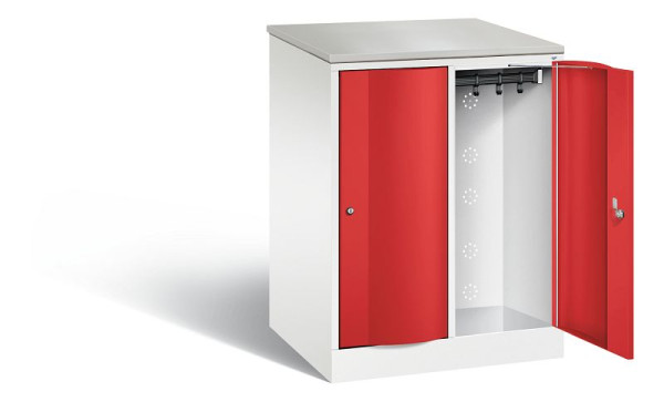 C+P XL lockerkast Resisto, H1077xB772xD640mm, kleur: verkeerswit / vuurrood, 8271-273 S10075