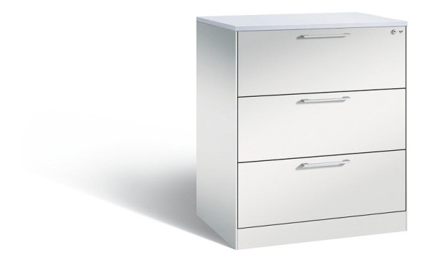 C+P hangende archiefkast Asisto, H1010xB800xD600mm, kleur: lichtgrijs, beugelgreep, 146243-312 S10246