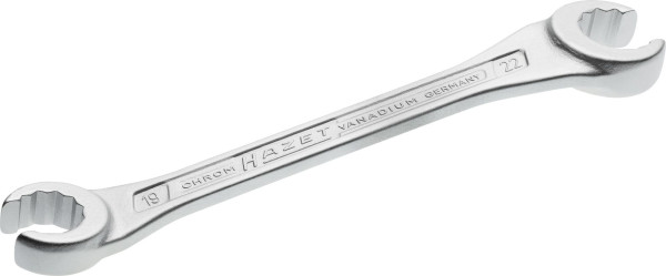 Hazet dubbele ringsleutel, open, buiten dubbel zeskant profiel, 19 x 22 mm, 612-19X22