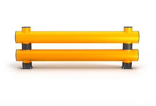 Ampère-stootbeschermingsbalk van kunststof, dubbele plank, B 2000 mm, geel, 304888