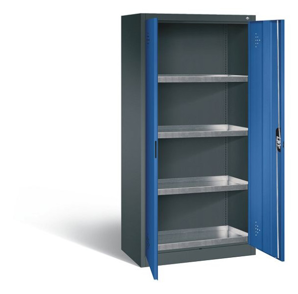 C+P klimaatkast Acurado, H1950xW930xD500mm, kleur: antracietgrijs / gentiaanblauw, verzonken handgreep, 8921-315 S10357