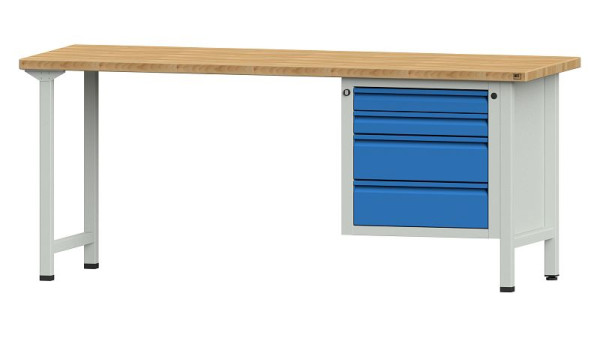 ANKE werkbanken combinatie werkbank, model 727 E, 2000 x 700 x 840 mm, RAL 7035/5012, BMP 40 mm, 510.816