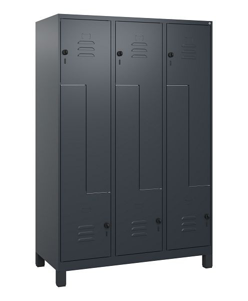 C+P Z-Spind Classic PLUS, Füße, 6 Abteile, 1800x1200x500mm, 7016/7016, Drehriegel, 0800137-326 S10012