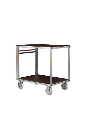 DENIOS rolcontainer, perrons halfhoog en hoog, van weerbestendig houten gezeefdrukt paneel, 305154