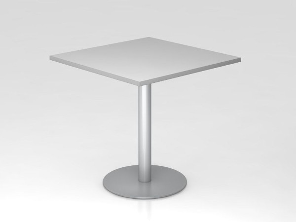 Hammerbacher vergadertafel 80x80cm grijs/zilver, zilver frame, VSTF88/5/S