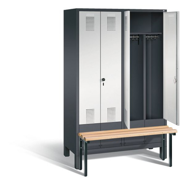 C+P zwart wit kastje Evolo, H1850xW1190xD815mm, kleur: zwartgrijs/lichtgrijs, 48032-40 S10048