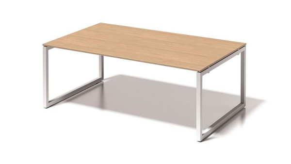 Bisley Cito directiewerkplek/vergadertafel, 730 mm in hoogte vast O-frame, H 19 x B 2000 x D 1200 mm, esdoorn/verkeerswit, DOF2012MP396