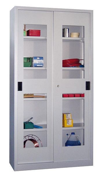 Pavoy schuifdeurkast 1950/600/1000, gegalvaniseerde planken, kijkvenster, 30302-100-690-910905