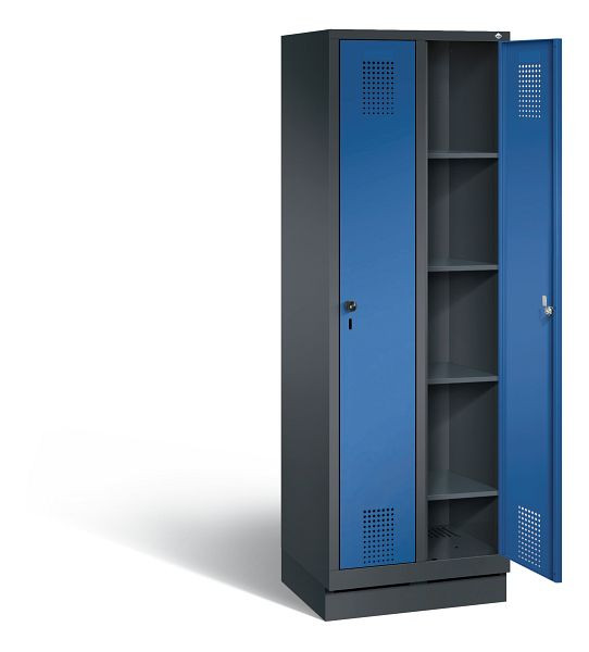 C+P washok Evolo, H1800xW610xD500mm, kleur: zwartgrijs / gentiaanblauw, 48020-20B S10007