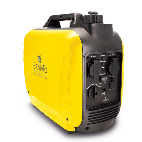 BAMATO inverter stroomgenerator, omvormer, 2000 watt, 2x230 V, 2xUSB, BGE-2000I