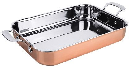 Contacto braadpan 35 x 25 x 6 cm, meerlaags koper, 8774/350