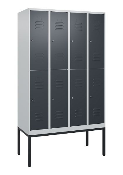 C+P dubbeldekskast Classic PLUS, frame, 4 vakken, 2120x1200x500mm, 7035/7016, cilindersloten, 0803307-40 S10023