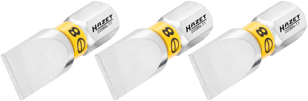 Hazet bit, massief zeskant 6,3 (1/4 inch), sleufprofiel, 1,2 x 8 mm, aantal gereedschappen: 3, 2208N-11/3