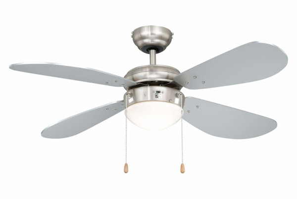 AireRyder Deckenventilator Classic 105 cm Nickel / Silber mit Beleuchtung und Zugketten, FN43332