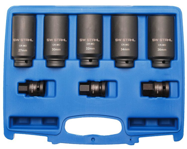 SW-Stahl IMPACT dopsleutelinzetstukken, 3/4", twaalfkant, 8-delig, 10186L