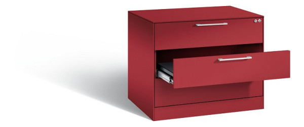 C+P ladekast Asisto, H710xB800xD600mm, kleur: robijnrood, beugelgreep, 146273-324 S10020